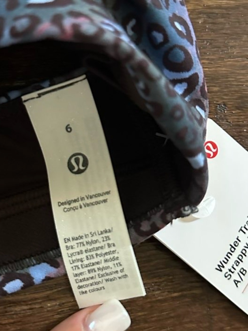 Lululemon Wunder Train Strappy Racer Bra
Light Support, size 6 multi leopard-NWT - Picture 6 of 11